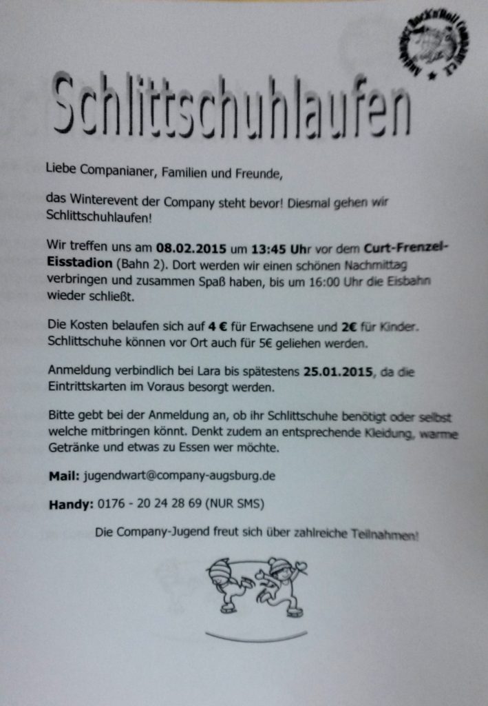 Schlittschuhlaufen mit der Company